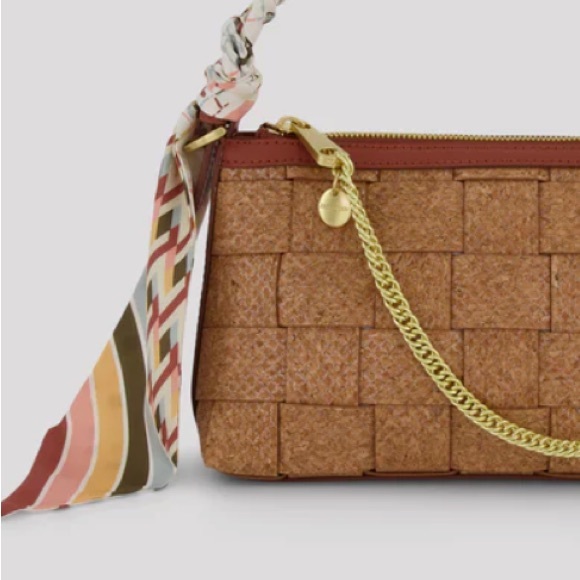 NWT ZAC POSEN zip top crossbody in cork auburn color - Picture 5 of 12